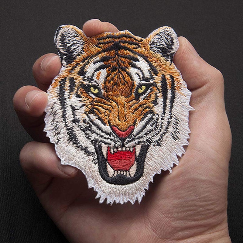 Lorigun 2Pcs DIY Tiger Iron-On Patch Embroidered Appliques Clothes Patches Clothes Sewing Embroidery Process - Image 2